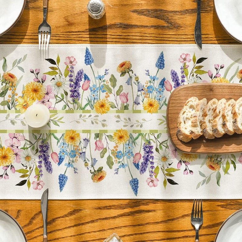 Bloom Flowers Lavender Summer Table Runner - 13x72 Inch - Image 3