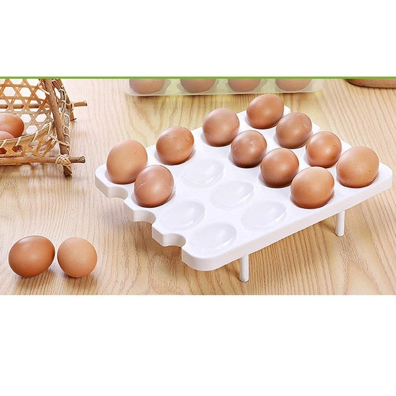 WOX MOX WOX MOX Plastic Double Layer Egg Storage Box 32 Grid Egg Holder With Tray Food Stotage Box For Fridge Egg basket with Lid MulticolorPack of 1  - Image 5