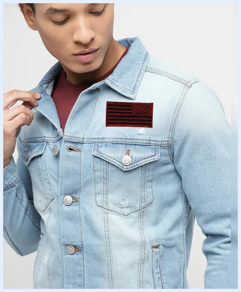 Generic American Flag (U.S) Applique Embroidered Sew-on Patch ; Size: 8cm x 4.2cm for Jackets, Bags, Caps, T-Shirts, Jeans, Outdoor Clothing (1 Piece). (Code: SBX-155)  - Image 3