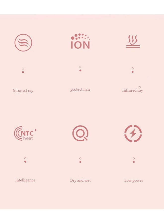 2-في-1 ميني سيراميك الشعر التجفيف للشعر القصير الدقيق ، التدفئة السريعة حجم السفر التجفيف الحديد مع الحبل الدوارة الخالية من التشابك ، المدمجة والخفيفة الوزن للتجفيف اللطيف (الأرجواني) - Image 3