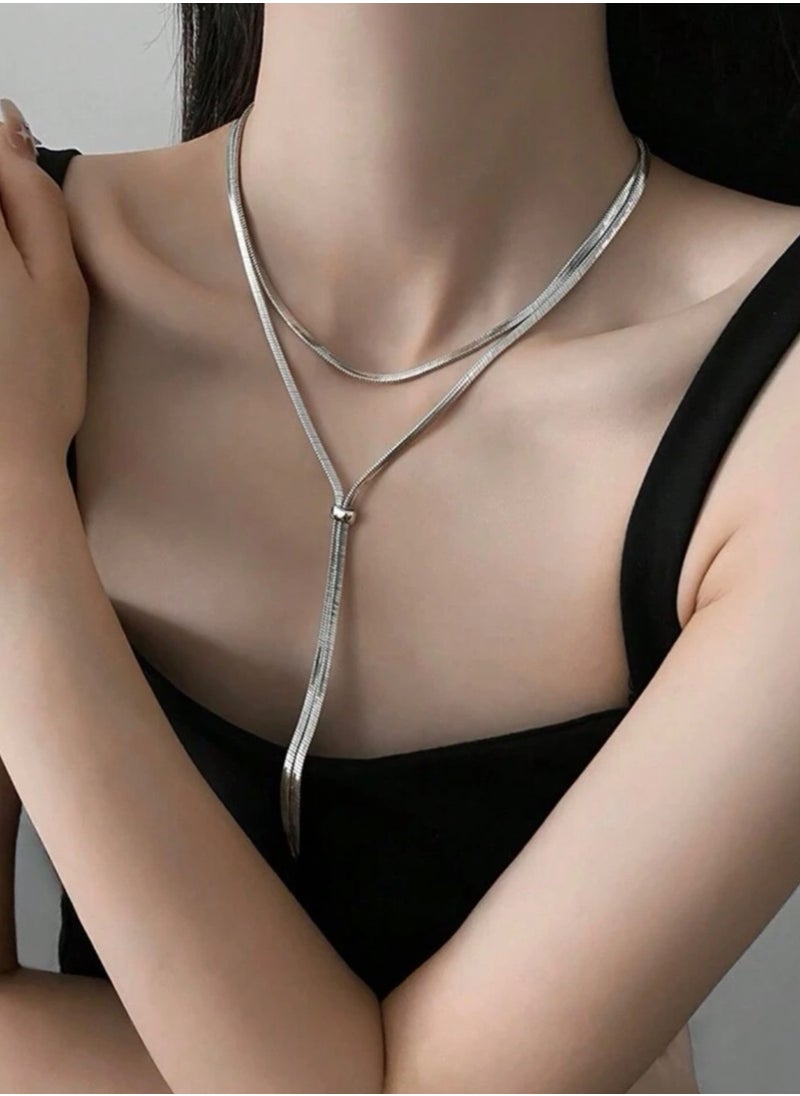 Equal - Women's Elegant Silver Stainless Steel Necklace - Image 1
