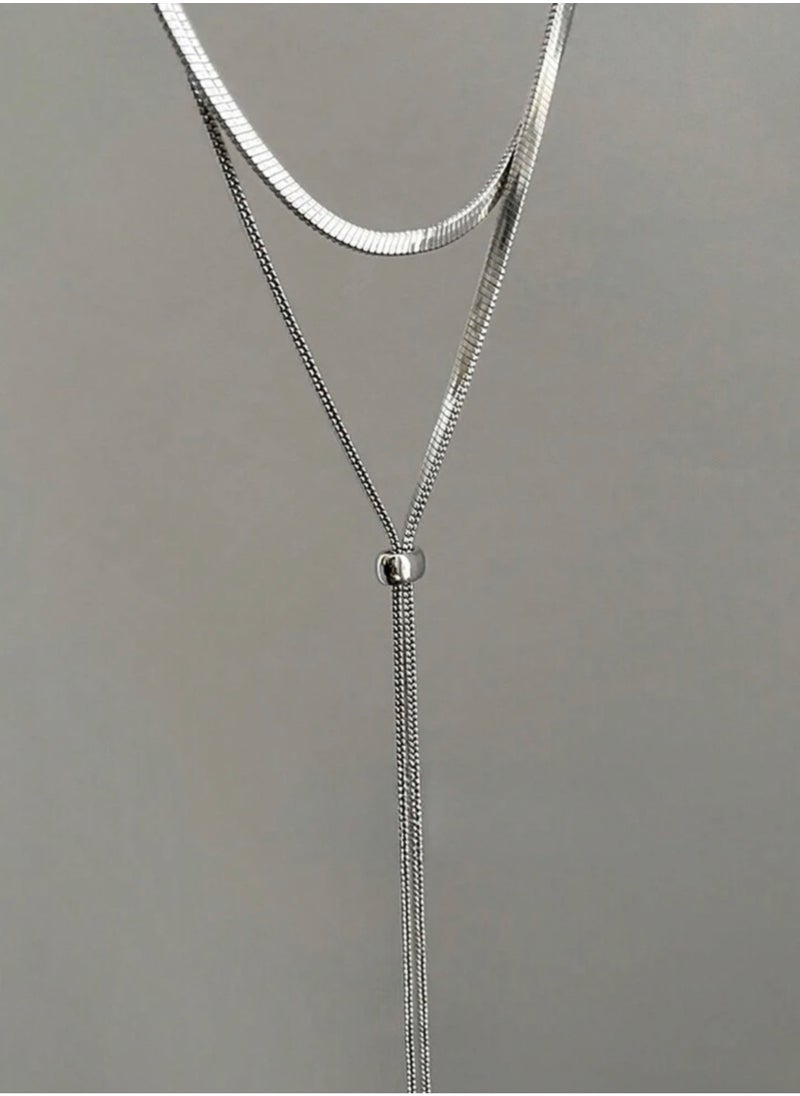 Equal - Women's Elegant Silver Stainless Steel Necklace - Image 1