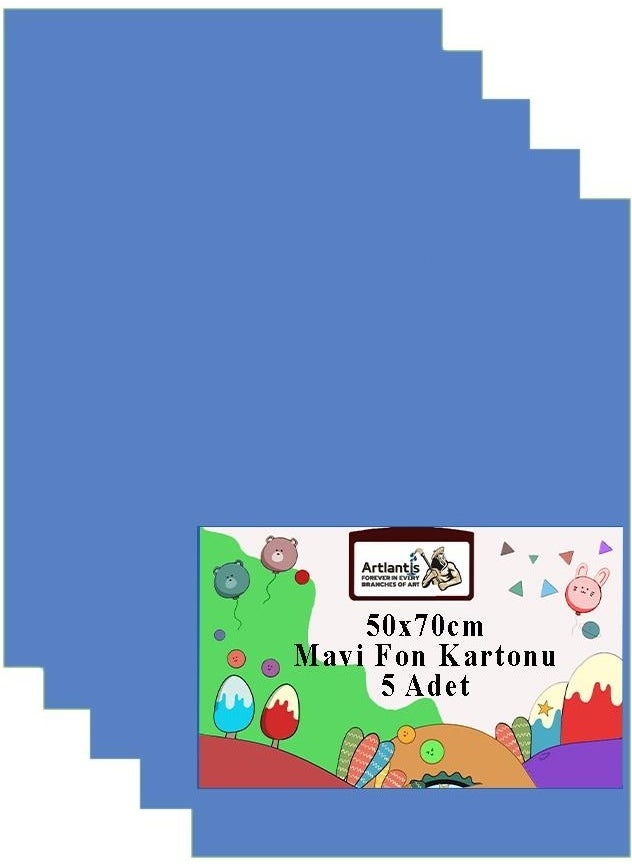 Artlantis Background Cardboard 50X70 cm 120 gr 5 Pieces 50*70 cm Colored Background Cardboard Paper 120 gr School Class Activity Nursery Preschool 