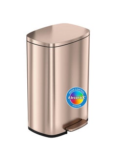 iTouchless SoftStep 13.2 Gallon Kitchen Step Trash Can with Odor Filter 50 Liter Rose Gold Stainless Steel Pedal Garbage Bin for Home Office Business Silent and Gentle Lid Open and Close 13 Gal  - Image 1