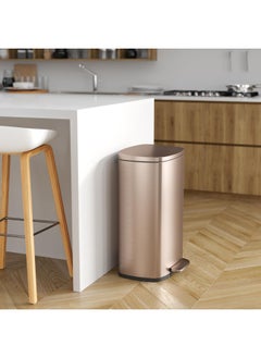 iTouchless SoftStep 13.2 Gallon Kitchen Step Trash Can with Odor Filter 50 Liter Rose Gold Stainless Steel Pedal Garbage Bin for Home Office Business Silent and Gentle Lid Open and Close 13 Gal  - Image 4