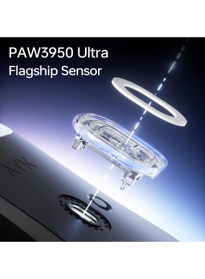 اي تي كي ماوس الألعاب اللاسلكي F1 Ultra Max 2.0 ثلاثي الأوضاع – مستشعر PAW3395 فائق الدقة، 30000 نقطة في البوصة، معدل استجابة حقيقي 8 كيلو هرتز، بلوتوث، 2.4 جيجاهرتز وسلكي USB-C، خفيف الوزن للغاية 54 جرام (أسود) - Image 4