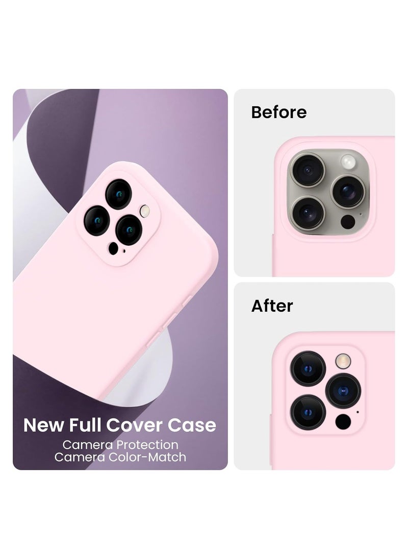 Raxoom Designed for iPhone 15 Pro Max Case, Silicone Upgraded [Camera Protection] for iPhone 15 ProMax Case with [2 Screen Protectors], Anti-Scratch Microfiber Lining, 6.7 inch, Chalk Pink - Image 3