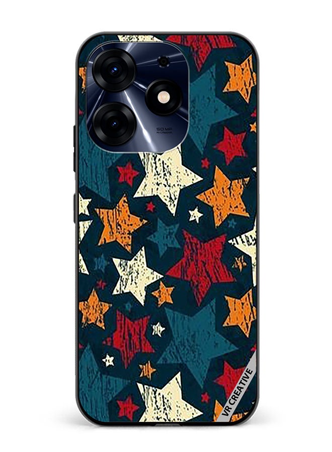 VR CREATIVE Protective Case Cover For Tecno Spark 10 Pro Colorful Stars Design Multicolour - Image 1