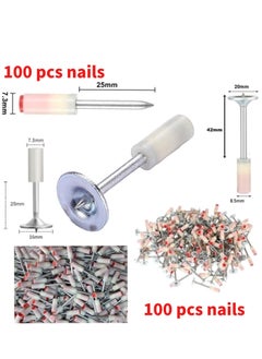 GearZone GearZone Nail Wall Fastening Tool with 100pcs Round Nails, Manual Steel Nails Gun Tool, Concrete Nail Gun, Mini Portable Nail Shooting Machine with Tool Box-Yellow  - Image 3