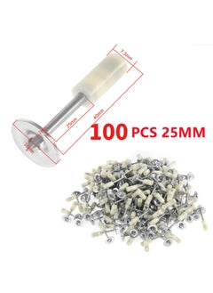GearZone GearZone Nail Wall Fastening Tool with 100pcs Round Nails, Manual Steel Nails Gun Tool, Concrete Nail Gun, Mini Portable Nail Shooting Machine with Tool Box-Yellow  - Image 2