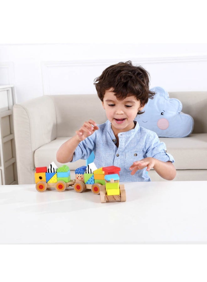 Tooky Toy Wooden Stacking Train, 26 pcs - Image 2