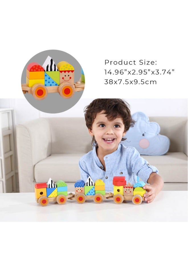 Tooky Toy Wooden Stacking Train, 26 pcs - Image 5