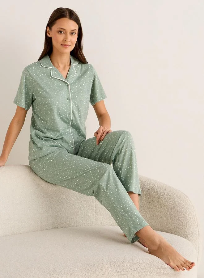 Splash FAV Pyjama Set Button-Down Shirt and Pants