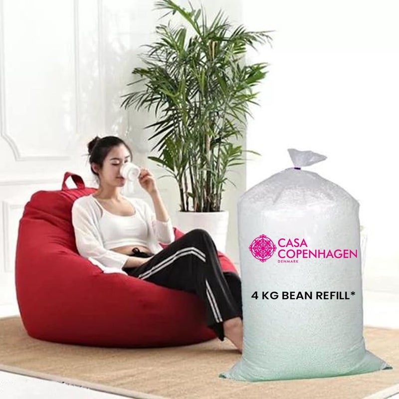 CASA COPENHAGEN Casa Copenhagen Premium Virgin Grade Thermocol Balls Refill for Pillows Sofa Bean Bags Soft Toys Beans for Bean Bag Refill 4 Kg White  - Image 1