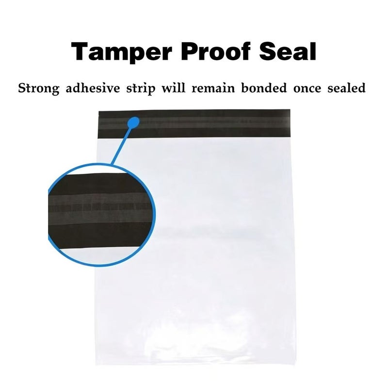 YZMA GLOBAL 100 Pack White Poly Mailers Bags 32x45cm, Self-Seal Adhesive Shipping Bags for Clothes, Parcels & Delivery - Image 4