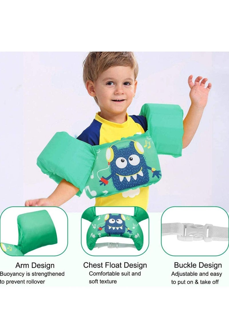 KASTWAVE Swim Arm Band, KASTWAVE Swimming Float Vest Swim Training Jacket Arm Bands Kids for Girls and Boys 2-6 Years Old to Swim Swim Arm Band for Puddle Beach Sports Learning Swim Training Equipment (Green) - Image 3