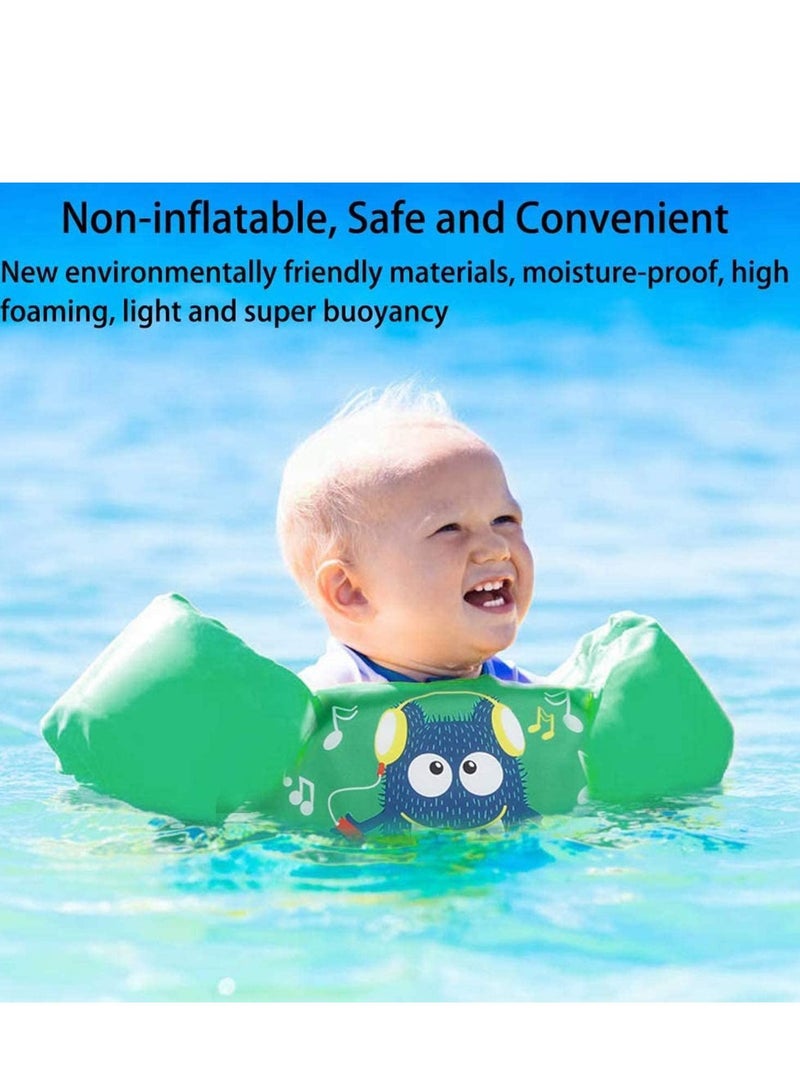 KASTWAVE Swim Arm Band, KASTWAVE Swimming Float Vest Swim Training Jacket Arm Bands Kids for Girls and Boys 2-6 Years Old to Swim Swim Arm Band for Puddle Beach Sports Learning Swim Training Equipment (Green) - Image 2