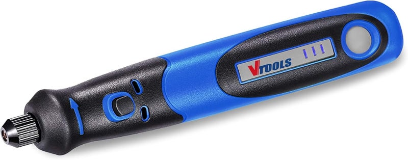 VTOOLS 3.6V Cordless Mini Grinder With 50 Pc Accessory Set And 3 Variable Speed With Led Battery Indication,Rotary Tool For Polishing, Cleaning & Engraving,Blue,Vt1208 - Image 2