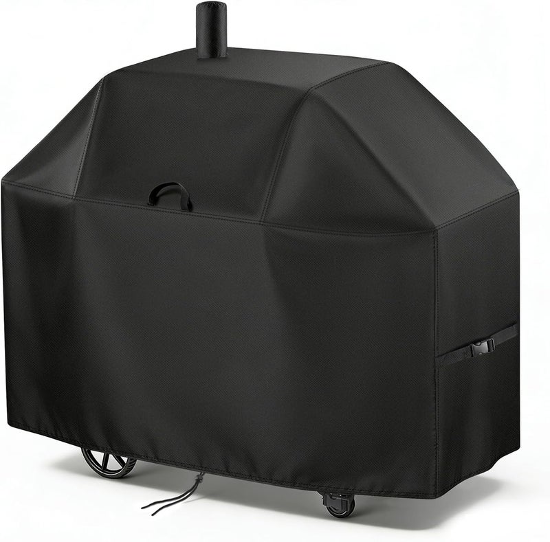 TheElves Grill Cover for Char-Griller 2175 Classic Cart Charcoal Grill, 58" Outdoor Grill Covers Waterproof Heavy Duty for Charcoal Grill Offset Smoker with Smoke Stack - 58" W x 29" D x 50" H - Image 1