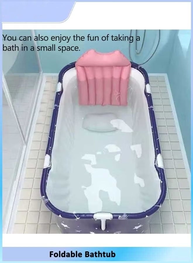 الدليبن حوض استحمام قابل للطي كبير جدًا، حوض استحمام قائم بذاته، حوض استحمام سبا قابل للطي لكابينة الاستحمام، حمام عائلي منفصل، حوض سبا للاستحمام بالثلج الساخن (140 سم/55 بوصة) - Image 4