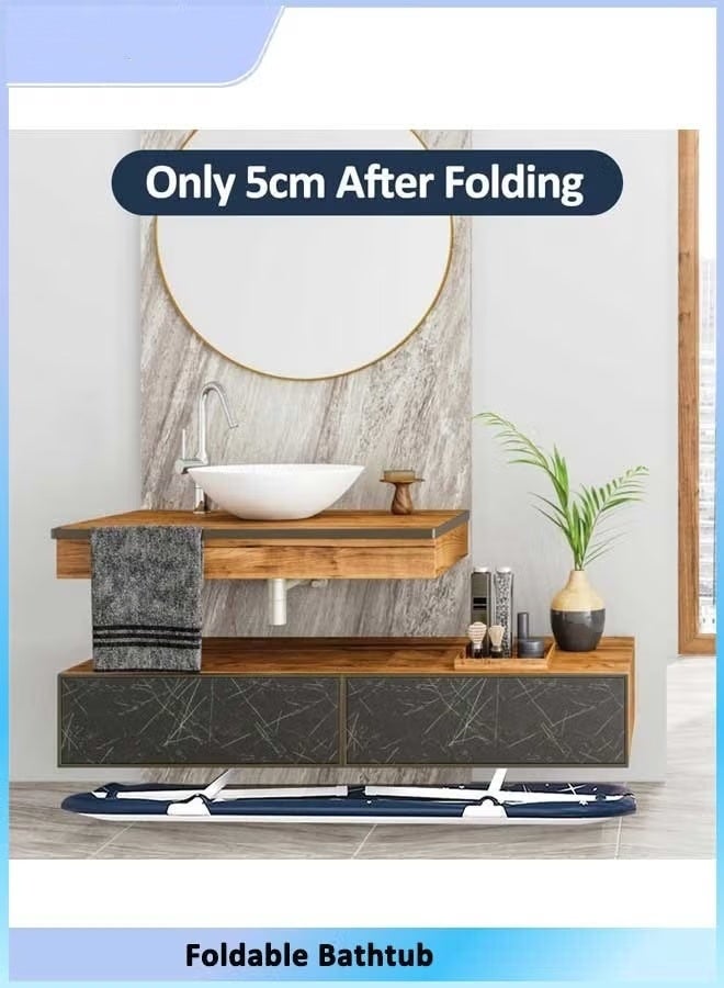 الدليبن حوض استحمام قابل للطي كبير جدًا، حوض استحمام قائم بذاته، حوض استحمام سبا قابل للطي لكابينة الاستحمام، حمام عائلي منفصل، حوض سبا للاستحمام بالثلج الساخن (140 سم/55 بوصة) - Image 5