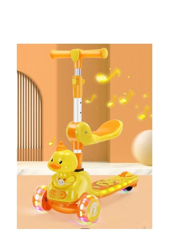 Kids Tripod Folding Scooter with Adjustable Height Anti-Slip Surface Flashing Wheel Lights for Boys and Girls 3 to 12 Years Old  - Image 2