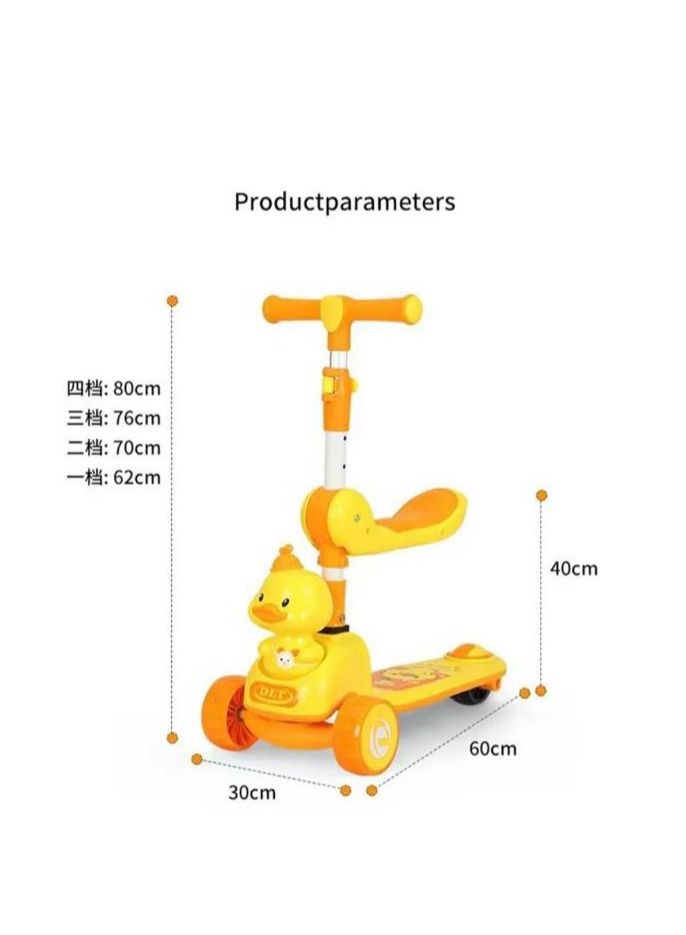 Kids Tripod Folding Scooter with Adjustable Height Anti-Slip Surface Flashing Wheel Lights for Boys and Girls 3 to 12 Years Old  - Image 3