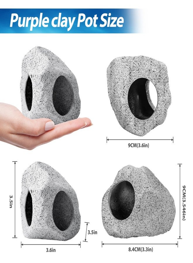 CousDUoBe 13Pcs Aquarium Hideaway Rock Cave Fish Tank Decorations quarium,Betta Toys Hideout Stones House,Safe and Non-Toxic Ceramic Fish Tank Ornaments - Image 2