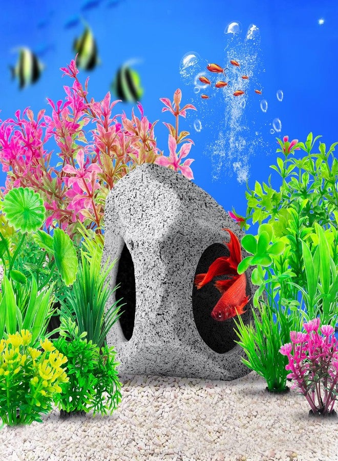 CousDUoBe 13Pcs Aquarium Hideaway Rock Cave Fish Tank Decorations quarium,Betta Toys Hideout Stones House,Safe and Non-Toxic Ceramic Fish Tank Ornaments - Image 3