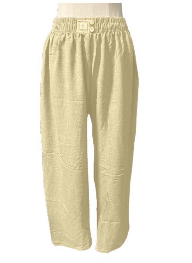 بنطال واسع الساق فضفاض بقصة كبيرة ومقاس حر للنساء - Image 1