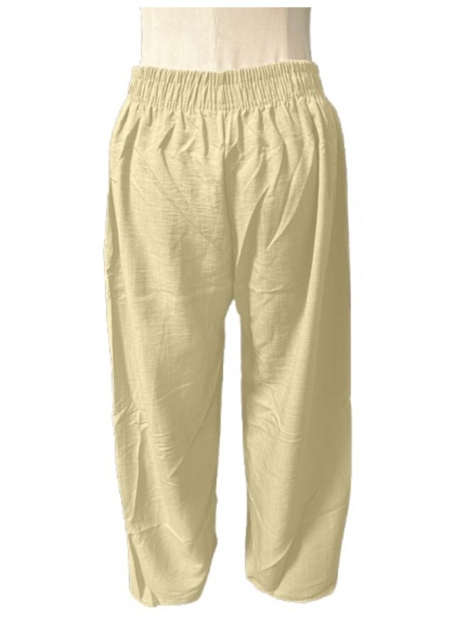 بنطال واسع الساق فضفاض بقصة كبيرة ومقاس حر للنساء - Image 2