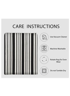 Generic 40*60cm Plain Plaid Floor Mat Home Porch Carpet Festive Atmosphere Decorative Carpet Washable Woven Outdoor Indoor Welcome Mat Suitable for Front Door/Farmhouse/Entrance/Home Entrance Outdoor Carpet (Black and white horizontal stripes)  - Image 3