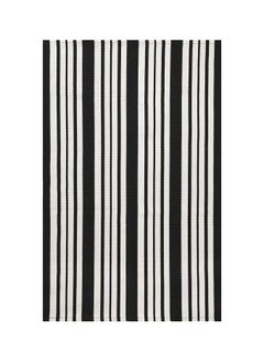 Generic 40*60cm Plain Plaid Floor Mat Home Porch Carpet Festive Atmosphere Decorative Carpet Washable Woven Outdoor Indoor Welcome Mat Suitable for Front Door/Farmhouse/Entrance/Home Entrance Outdoor Carpet (Black and white horizontal stripes)  - Image 1