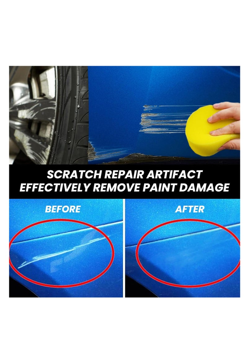 يو إل اتش واي سي شمع إصلاح الخدوش للسيارة، مزيل خدوش طلاء السيارة، مجموعة احترافية لإزالة خدوش السيارة مع مناديل وإسفنجة للخدوش العميقة في السيارات - Image 3