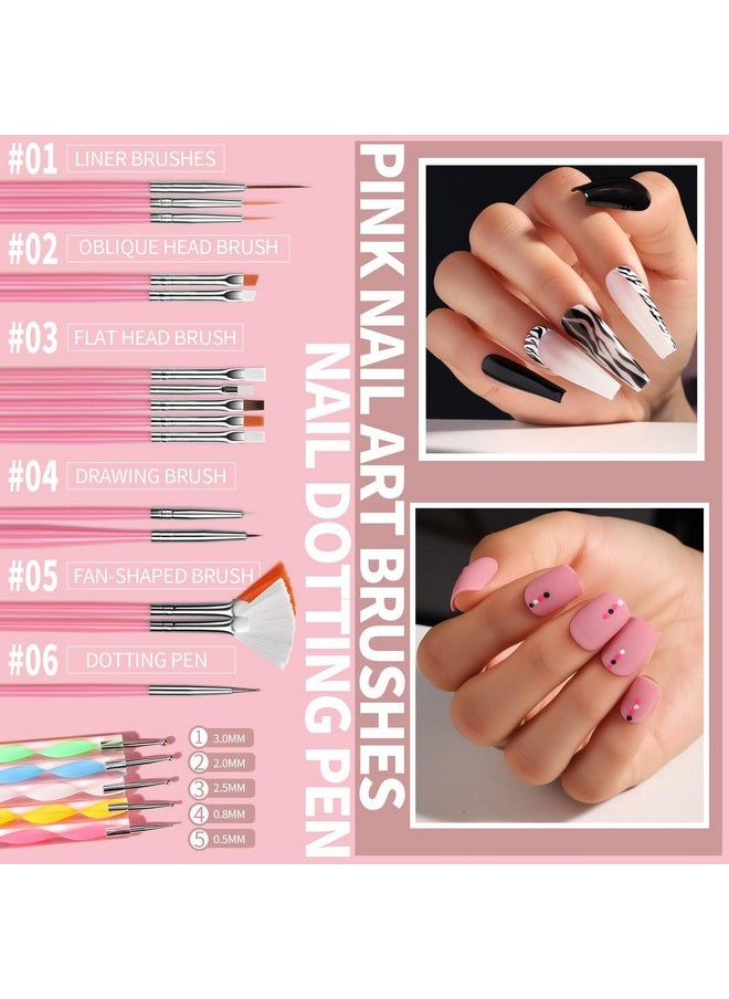 FANDAMEI - FANDAMEI Nail Art Brushes Set, Nail Art Kit, Nail Design Kit, Nail Dotting Tools, Nail Kit for Beginners, Chrome Nail Powder, Nail Stickers, Nail Rhinestones, Nail Charms Gems Nail Art Decoration Kit - Image 1