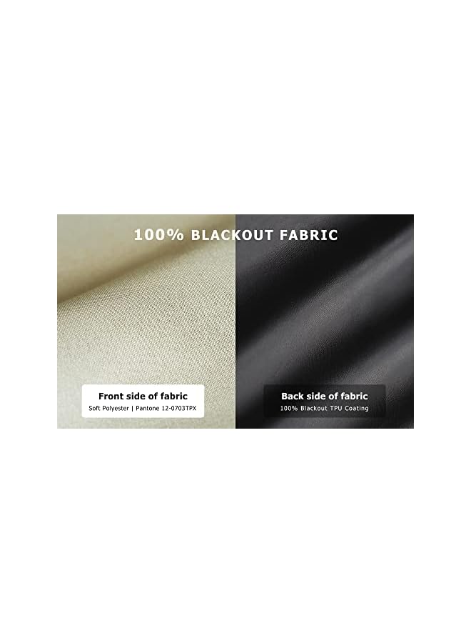 The Bros ستائر رول بلاك أوت 100%، بدون أدوات بدون حفر، ستائر نافذة بدون سلك للغرف، عزل حراري حماية من الأشعة فوق البنفسجية خصوصية ستائر نافذة لغرفة النوم (36''W x 72''H، كريمي) - Image 2