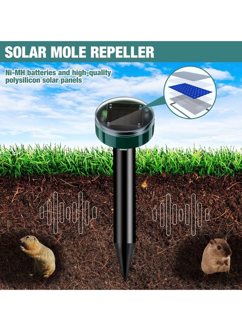 Mole Repellent Solar Powered 10 Pack Snake Repellent Ultrasonic, Groundhog Repeller,Gopher Repeller Sonic Mole Deterrent Spikes, Snake Gopher Mole Vole Repellent Outdoor for Lawn Garden  Yard(Green) - Image 3