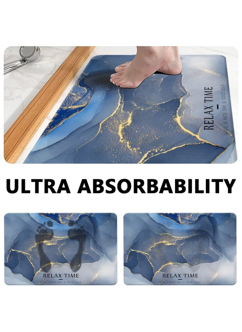 Alruht Bath Mat with Highly Absorbent, Non Slip Floor Mat with Non Slip Texture of the Bottom, Comfortable Cushioned Floor Mat with Cotton like Fabric Sapphire  - Image 4