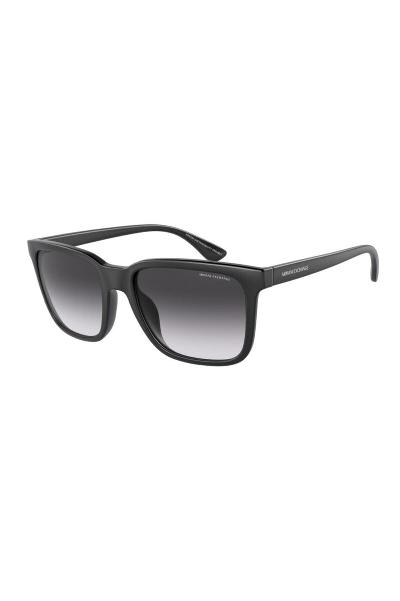 Armani Exchange Men's Rectangular Sunglasses - Matte Black - Image 1