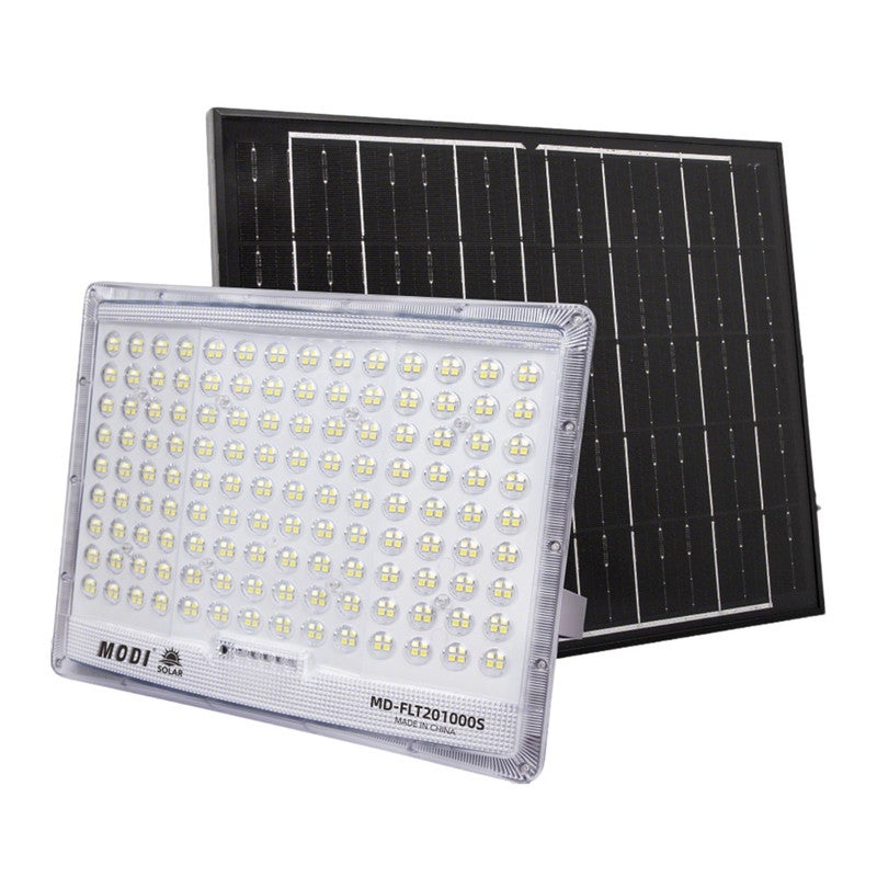 MODI Solar Flood Light Outdoor 1000W, LED Security Lamp with Remote & Timer, 6500K Cool White, Wall Yard Garden Lighting - Image 1