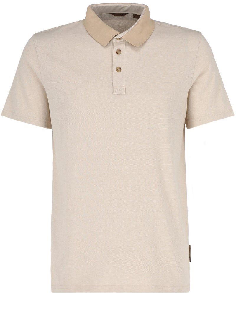 Outventure - Men’s Polo Shirt - Classic Beige, Stylish & Breathable Casual Polo for Everyday Wear, Work, & Leisure - Image 1