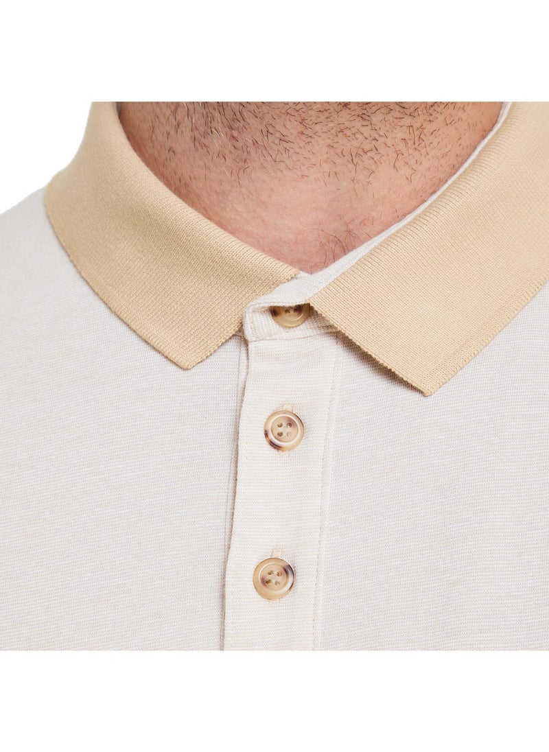 Outventure - Men’s Polo Shirt - Classic Beige, Stylish & Breathable Casual Polo for Everyday Wear, Work, & Leisure - Image 1