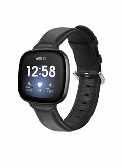 Y&D Soft Genuine Leather Watch Straps Compatible for Fitbit Sense / Versa 3 Smartwatch Band  - Image 1