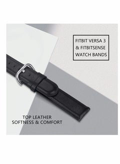 Y&D Soft Genuine Leather Watch Straps Compatible for Fitbit Sense / Versa 3 Smartwatch Band  - Image 4