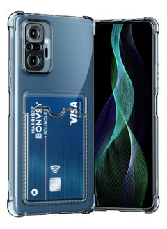 Generic Wallet Phone Case Slim Fit Card Slot Transparent Case Protective Soft Shockproof Case with Card Holder For Xiaomi Redmi Note 10 Pro 