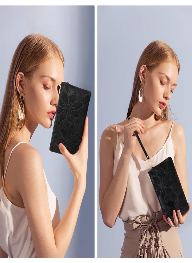 سينديفن محفظة يد نسائية من SENDEFN مزودة بحزام للمعصم، وحامل بطاقات وهاتف محمول بتقنية حجب RFID، مصنوعة من الجلد. - Image 2