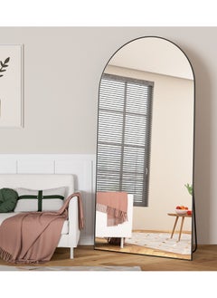 Generic Full Length Mirror 180x80cm Arch Floor Mirror with Stand Arched Mirror Full Body Mirror Black Standing Hanging or Leaning Against Wall for Bedroom  - Image 5