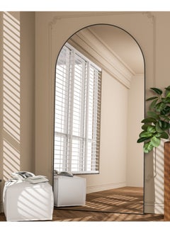 Generic Full Length Mirror 180x80cm Arch Floor Mirror with Stand Arched Mirror Full Body Mirror Black Standing Hanging or Leaning Against Wall for Bedroom  - Image 4