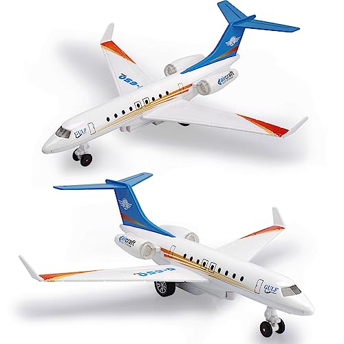 Crelloci Plane Toy Single Airlines DieCast G650 Model Airplane Alloy Metal Aircraft Toys Pull Back Business Jet Planes with Lights and Sounds for Kids Boys Girls with Display Rack - Image 1