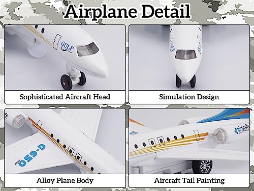 Crelloci Plane Toy Single Airlines DieCast G650 Model Airplane Alloy Metal Aircraft Toys Pull Back Business Jet Planes with Lights and Sounds for Kids Boys Girls with Display Rack - Image 5